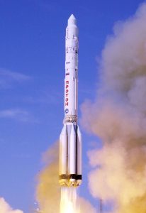 Proton rocket whose upper stage, after entering the Earth orbit, was mistaken for being a gamma-ray burst (Copyright NASA)