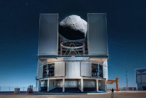 Size comparison between asteroid 1998 KY26 and the VLT, Credit:ESO/M. Kornmesser. Asteroid models: T. Santana-Ros, JAXA/University of Aizu/Kobe University